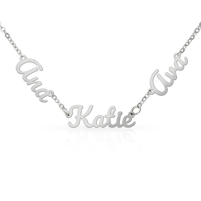 Personalized Three-Name Script Necklace