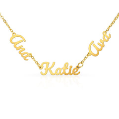 Personalized Three-Name Script Necklace