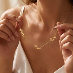 Personalized Three-Name Script Necklace