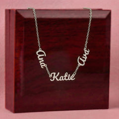 Personalized Three-Name Script Necklace