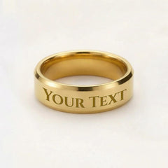 Personalized Men's Engraved Message Ring