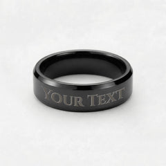Personalized Men's Engraved Message Ring