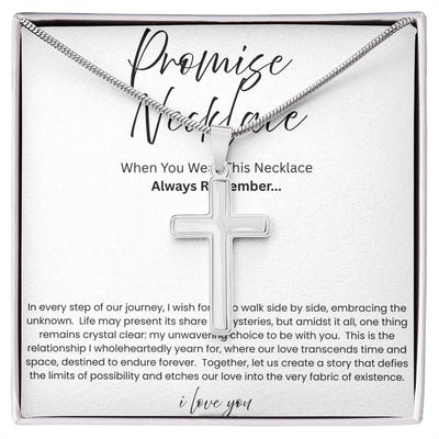 Artisan Cross Necklace with Snake Chain - Promise Necklace