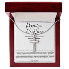 Artisan Cross Necklace with Snake Chain - Promise Necklace