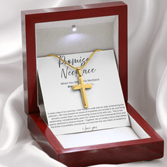 Artisan Cross Necklace with Snake Chain - Promise Necklace